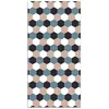 Image de Tapis Vinyle Panorama Mosaïque Hexagones de Ton Bleu 60x200 cm - Tapis pour Cuisine Bureau et Salon en PVC
