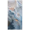 Image de Tapis Vinyle Panorama Marbre Bleu et Orange 60x200 cm - Tapis pour Cuisine Bureau et Salon en PVC
