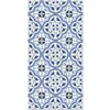 Image de Tapis Vinyle Panorama Carreaux Ciments Fleur Bleu 40x80 cm - Tapis pour Cuisine Bureau et Salon en PVC