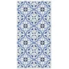 Image de Tapis Vinyle Panorama Carreaux Ciments Fleur Bleu 60x110 cm - Tapis pour Cuisine Bureau et Salon en PVC