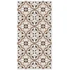 Image de Tapis Vinyle Panorama Carreaux Ciments Fleur Brun 80x250 cm - Tapis pour Cuisine Bureau et Salon en PVC