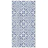 Image de Tapis Vinyle Panorama Carreaux Ciments Géométrique Bleu 300x200 cm - Tapis pour Cuisine Bureau et Salon en PVC