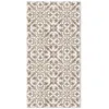 Image de Tapis Vinyle Panorama Carreaux Ciments Géométrique Brun 300x200 cm - Tapis pour Cuisine Bureau et Salon en PVC