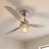 Image de Ventilateur de plafond LEDS·C4 Mariner E27 15W Nickel Satiné - Blanc