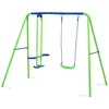 Image de Balançoire D'extérieur Jardin Portique Pour Enfant +3 Ans Outdoor Toys 220x140x182 Cm Cadre En Métal Siège 45 Kg