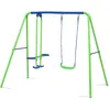 Image de Balançoire d’Extérieur Portique de Jardin pour Enfant +3 Ans Cadre en Métal Outdoor Toys 220x140x182 cm Siège 45 Kg