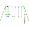 Image de Balançoire D'extérieur Jardin Pour Enfant De Plus De 3 Ans Outdoor Toys 280x140x180 Cm Cadre En Métal Double Siège 45 K