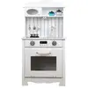 Image de Cuisine Pour Enfants En Bois Eva Outdoor Toys 43x28,5x93 Cm Cuisine Jouet Blanche Avec Accessoires, Lumière Led Et Sons