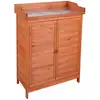 Image de Armoire De Jardin Sur Pied Gardiun Ally 75x40x94 Cm Bois De Sapin Traité Peinture Éco Et Comptoir En Acier Galvanisé