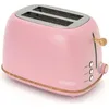 Image de Grille Pain Caprizze Kaito - Double Fente Extra Large - 6 Niveaux de Grill - Design Vintage Effet Bois Rose Mat