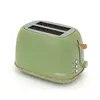 Image de Grille Pain Caprizze Kaito Avec Double Fente Extra Large 6 Niveaux De Grill Design Vintage Avec Effet Bois Vert Mat