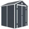 Image de Abri De Jardin En Résine Gardiun New Donna 3,57 M² 190x192x226cm Fenêtre Latérale Et 2 Portes 120x183 Cm Gris Anthracit