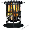 Image de Brasero Bol À Feu Usage Extérieur En Fer 2 En 1 Kekai Dana 40x56 Cm Grill Barbecue Ramasse-cendres Tisonnier