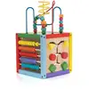 Image de Jouet Éducatif Montessori Cube En Bois 6 Faces Robincool Newton Laberinto 20x20x36 Cm Avec Boulier Multicolore
