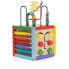 Image de Jouet Éducatif Montessori - Robincool - Cube en Bois 6 Faces - Boulier Multicolore