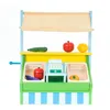 Image de Marché Jouet Montessori Robincool Vegetable Market 42x20x452 cm en Bois Éco Auvent Caisse Enregistreuse et Accessoires