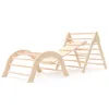 Image de Triangle Gym Pour Bébés Montessori Méthode Pikler Robincool Climb 66x84,5x73,2 Cm Bois Écologique Arche D'escalade Et T