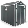 Image de Abri de Jardin en Résine dExtérieur Gardiun New Fiorella 532m² 278x188x225 cm Fenêtres Latérales et Aérations Anthracite-Blanc