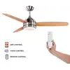 Image de Ventilateur Plafond Kekai Siroco Plata Dc 132x40cm 55w Argent Avec Pales En Bois, Lumière Réglable, Minuterie, Applicat