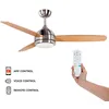 Image de Ventilateur Plafond Kekai Siroco Plata DC 132x40cm 55W Argent avec Pales en Bois Lumière Réglable Minuterie Application Smart