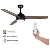 Image de Ventilateur Plafond Kekai Siroco Negro Dc 132x40cm 55w Argent Avec Pales En Bois, Lumière Réglable, Minuterie, Applicat