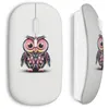 Image de Souris sans Fil - MANIACASE - Hiboux - USB WiFi - Compatible Mac et PC - Couleur Blanc