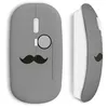 Image de Souris sans fil - Moustache - Gris - Compatible Mac et PC - Clé USB wifi incluse - Technologie WiFi