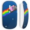Image de Souris Sans Fil - MANIACASE - Crazy Cat Web - Couleur Bleu - Clé USB Wifi - Compatible Mac et PC