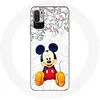 Image de Coque - Mickey Mouse - Xiaomi Redmi Note 10 5G - Souple - Multicolore - Fleurs Coeurs