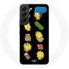 Image de Coque pour Samsung Galaxy S22 Les Simpson autocollants fond noir