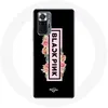 Image de Coque pour Xiaomi Redmi Note 10 Pro Blackpink Groupe de K-pop Logo Noir Rose Fond Noir