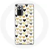 Image de Coque pour Xiaomi Redmi Note 10 Pro Fond de texture abstraite coeurs noir jaune et gris