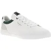 Image de Baskets tennis blanches et vertes à semelle plate et à lacets plats