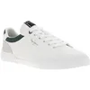 Image de Baskets tennis blanches et vertes à semelle plate et à lacets plats
