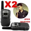 Image de Baiston T-388 Talkie Walkie 2PCS Mini Walkie Talkie Portable Multi-Canaux 2-Way 3KM LCD UHF Auto VOX Wireless FM Radio-Noir