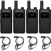 Image de Retevis B63S Talkie Walkie PMR Professionnel 1620mAh Ecran LCD VOX 15 mm Ultra Fin Radio Bidirectionnelle avec Casques(4 Pcs)