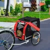 Image de Remorque de Vélo Pliable pour Chien YIS - Noir/Rouge 73 x 137 x 90 cm