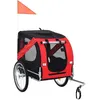 Image de Remorque de Vélo pour Chien Yipeema - Pliable et Sécurisée - 73 × 137 × 90 cm Noir/Rouge