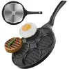 Image de Poêle À Griller En Granit Pour Frire Des Hamburgers, Des  ufs, Du Granit 4 Trous Grande 26,5 Cm