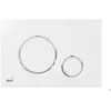 Image de Alca - Plaque de commande blanche double touche contour chrome (M770)