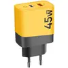 Image de Chargeur Mural Gan Usb + Usb-c 45w Microgrid Noir / Jaune Tactical