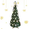 Image de Sapin de Noël Pop-up de 12 m avec 80 Lumières Sapin de Noël Artificiel Pliable pour Intérieur Appartement Fête Assemblage