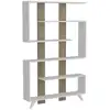 Image de Etagère bibliothèque design scandinave rain - l. 120 x h. 162 cm - blanc Pluvia