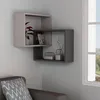 Image de Étagère murale - EMOB - Woody Fashion - Blanc/Brun/Anthracite - 68x68x60 cm - Contemporain/Design