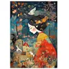 Image de Puzzle 500 pièces : Femme en Kimono Rouge