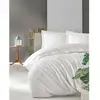 Image de Parure De Lit - 129ctn63488 - Housse De Couette 220 X 240 Cm + 2 Taies D'oreiller - Satiné 100% Coton - Blanc