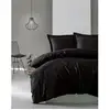 Image de Parure De Lit Satin Coton Noir King 1 Housse 220x240 2 Taies 60x60 Menzzo