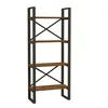 Image de Bibliothèque en bois Alaro - 66 x 32 x 150 cm - Noyer