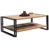Image de Table Basse Style Industriel Bois Chêne Clair Et Métal Noir Dukita 110cm