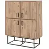 Image de Armoire De Rangement 4 Portes Chêne Naturel Mélaminé Balko 93cm